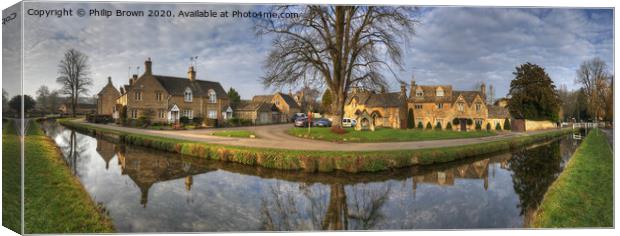 Lower Slauters, The Cotswolds, UK, Colour Panorama Canvas Print by Philip Brown
