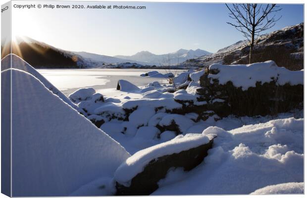 Wales in Winters Snow. No 3 Canvas Print by Philip Brown