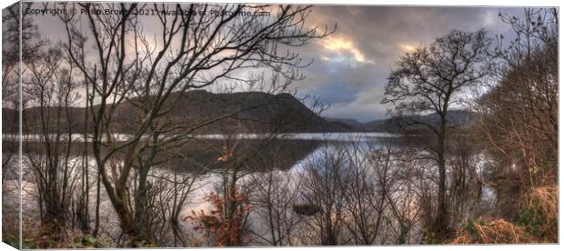Ullswater view in The Lake District, UK, Panorama Canvas Print by Philip Brown