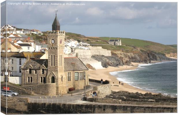 Portleven Sea Front, Cornwall. UK Canvas Print by Philip Brown