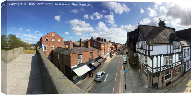 Chester City From Wall - Panorama Canvas Print by Philip Brown
