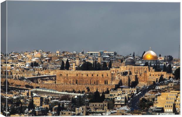 A view of the Temple Mount Canvas Print by yeshaya dinerstein