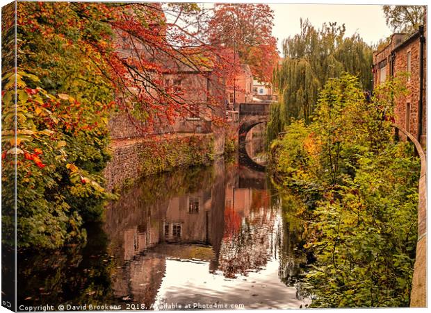The Canal Near Skipton Castle Canvas Print by David Brookens