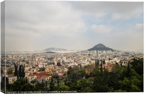 Lycabettus hill in Athens, Greece Canvas Print by Sergio Delle Vedove