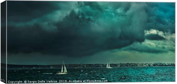 The thunderstorm on the sea Canvas Print by Sergio Delle Vedove