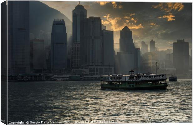 Victoria harbour in Hong Kong Canvas Print by Sergio Delle Vedove