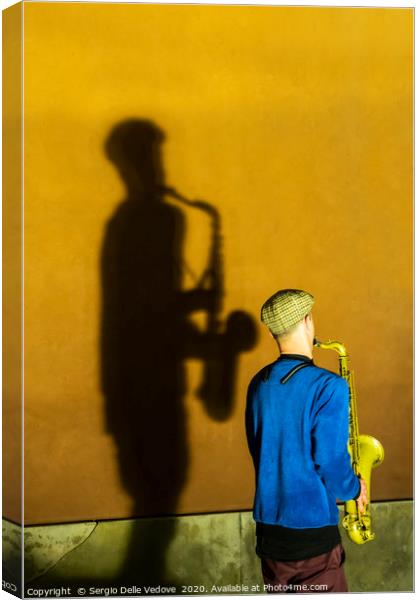 the sax player  Canvas Print by Sergio Delle Vedove