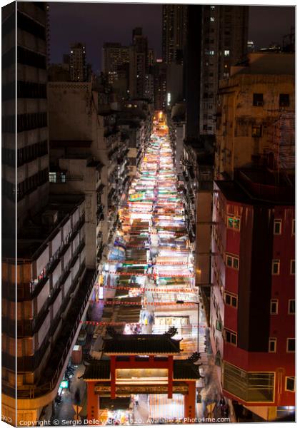 Night Street market in Hong Kong  Canvas Print by Sergio Delle Vedove
