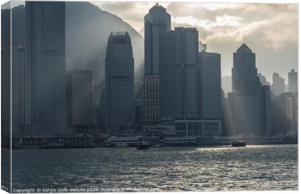 Victoria harbor in Hong Kong Canvas Print by Sergio Delle Vedove