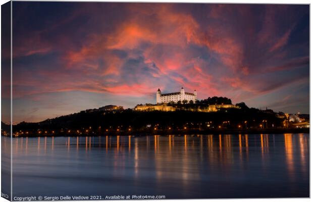 Bratislava castle at sunset Canvas Print by Sergio Delle Vedove