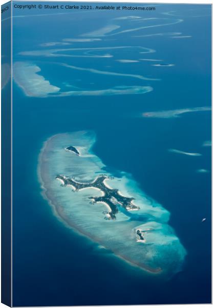 Maldives Islands.  Canvas Print by Stuart C Clarke