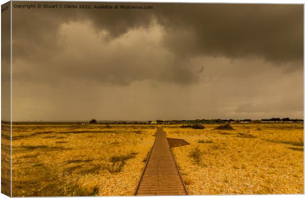 Stormy Pagham Canvas Print by Stuart C Clarke