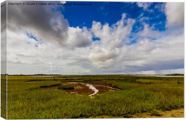 Stormy Pagham Canvas Print by Stuart C Clarke