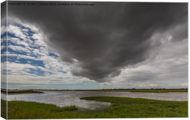 Stormy Pagham Canvas Print by Stuart C Clarke