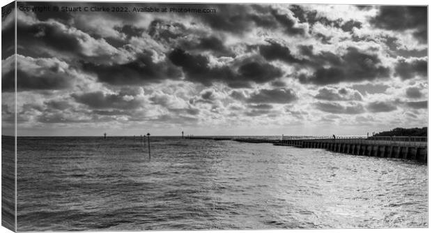 Stormy Littlehampton Canvas Print by Stuart C Clarke