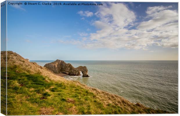 Colourful Durdle Door Canvas Print by Stuart C Clarke