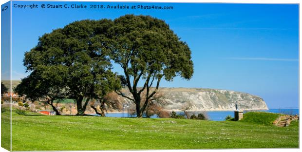 Swanage Bay  Canvas Print by Stuart C Clarke