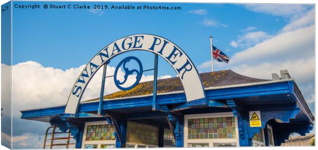 Swanage Pier Canvas Print by Stuart C Clarke