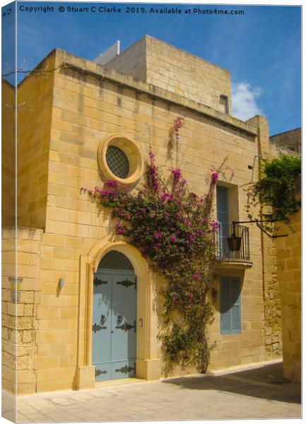Traditional house, Valetta, Malta Canvas Print by Stuart C Clarke