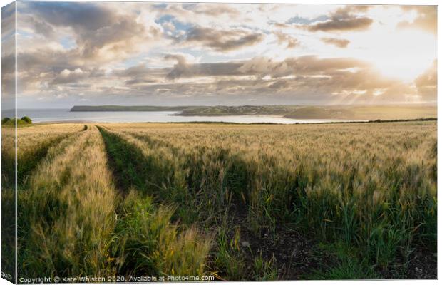 Sunrise over the barley Canvas Print by Kate Whiston