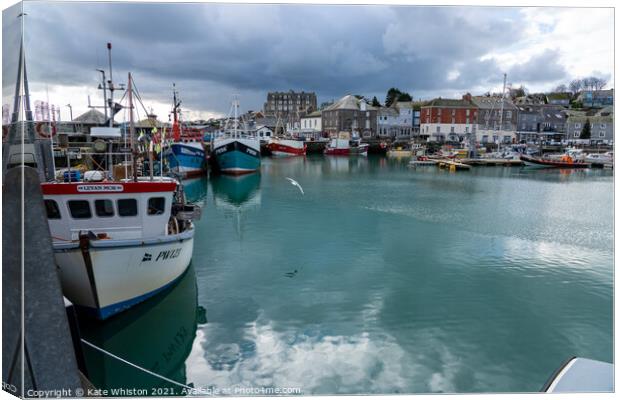 Fishing Boats in Padstow Harbour  Canvas Print by Kate Whiston
