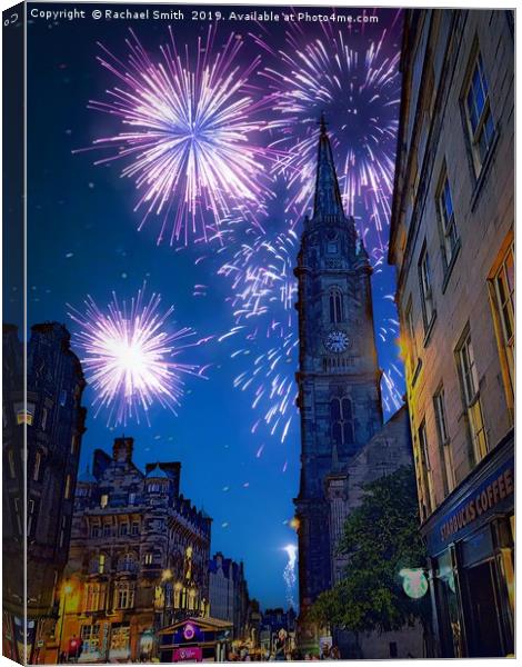 Edinburgh at night  Canvas Print by Rachael Smith