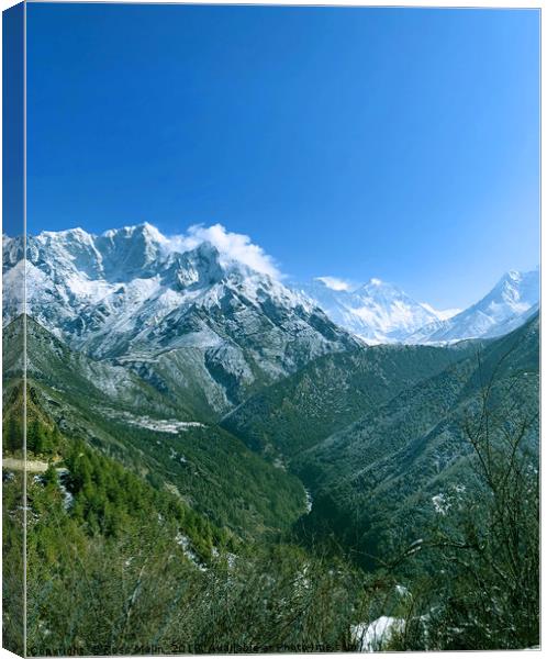 The Himalayas and the Khumbu Valley. Canvas Print by Ross Malin