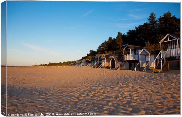 The Wonderful Beach Huts at Wells Next the Sea Canvas Print by Kim Wright