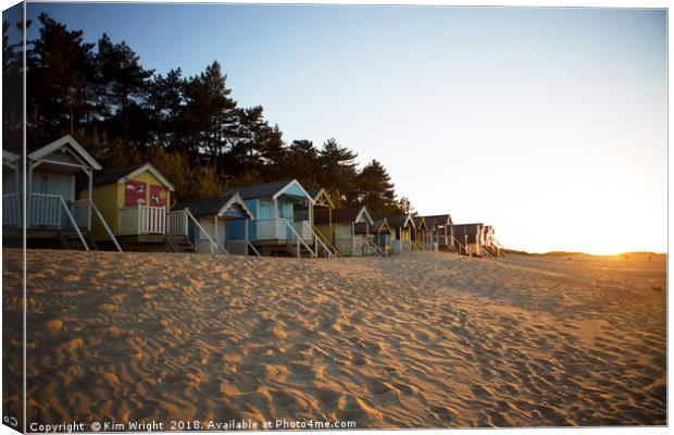 The Beach Huts at Wells Next the Sea Canvas Print by Kim Wright