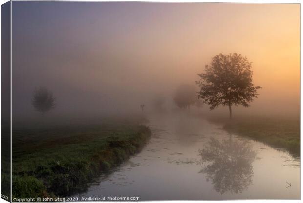 Misty morning near Giessenburg Canvas Print by John Stuij