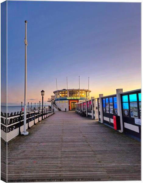 Perch On The Pier Worthing Canvas Print by Carolyn Brown-Felpts