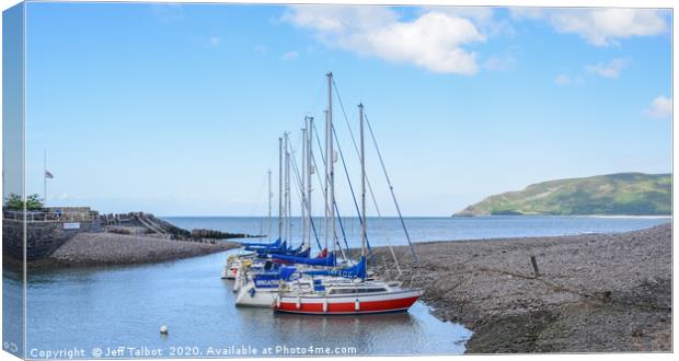 Boats At Porlock Harbour Canvas Print by Jeff Talbot
