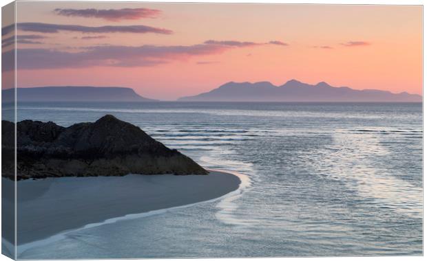 Eigg and Rumm at Sunset on Scotlands stunning west Canvas Print by Robert McCristall