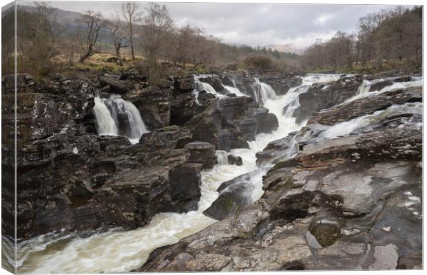 Eas Urchaidh falls in Glen Orchy Canvas Print by Robert McCristall