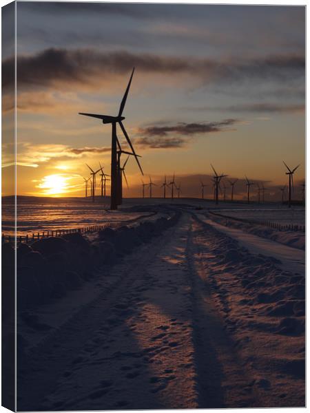 Windfarm sunset Canvas Print by Robert McCristall