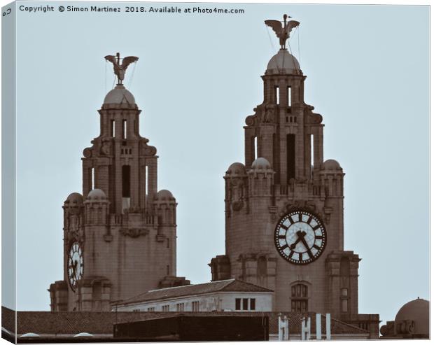 The Liver Birds of Liverpool Canvas Print by Simon Martinez