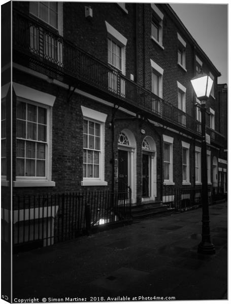 A Georgian Street Scene Canvas Print by Simon Martinez