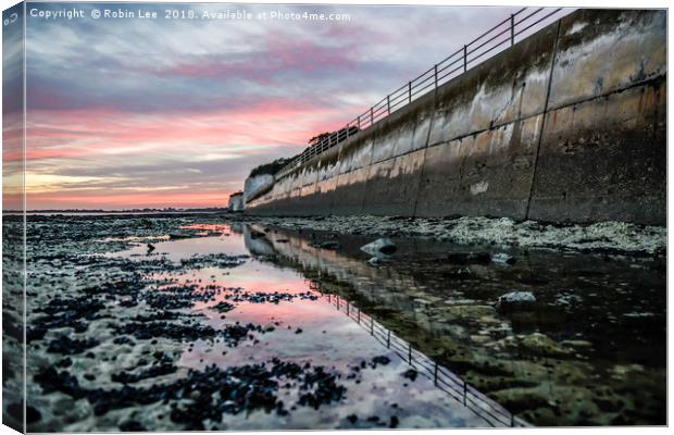 Sunset reflections Ramsgate Western Undercliff Canvas Print by Robin Lee