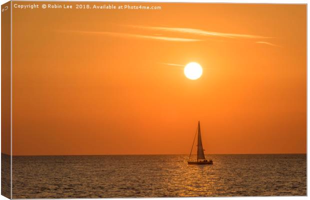 Sailing by sunrise Canvas Print by Robin Lee