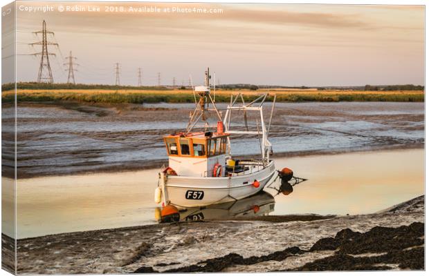 Sunset at Oare Creek, Faversham, Kent Canvas Print by Robin Lee