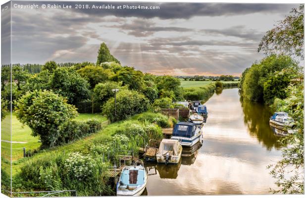 Moored boats on the River Stour Canvas Print by Robin Lee