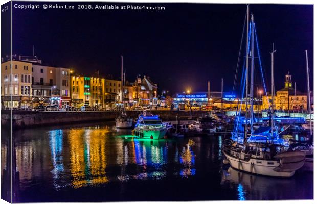 Ramsgate Harbour lights Canvas Print by Robin Lee
