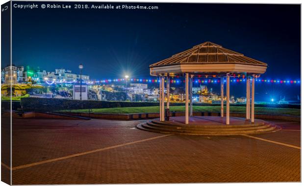 Broadstairs Bandstand and seafront nightscape Canvas Print by Robin Lee