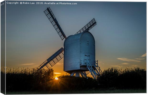 Chillenden Windmill Sunset  Canvas Print by Robin Lee