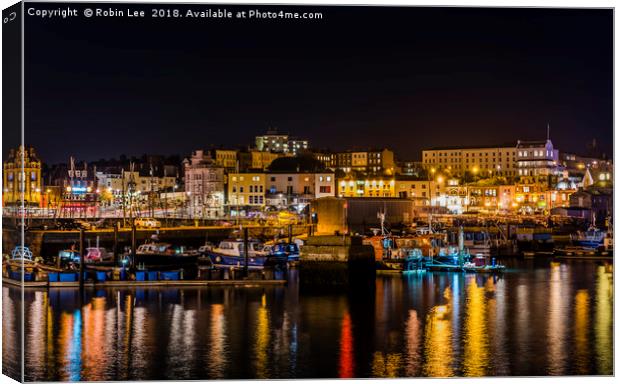 Ramsgate Harbour by night Canvas Print by Robin Lee