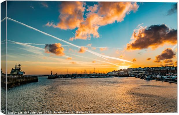 Ramsgate Royal Harbour and Marina sunset Canvas Print by Robin Lee