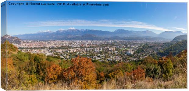 Grenoble Panorama looking to the east Canvas Print by Florent Lacroute