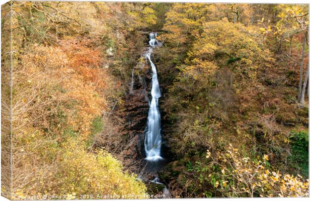 Black spout waterfall outside Pitlochry Canvas Print by Chris Rabe