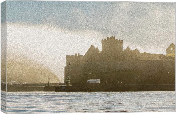 Peel Castle, Isle of Man with Oil Painting Filter Canvas Print by Paul Smith