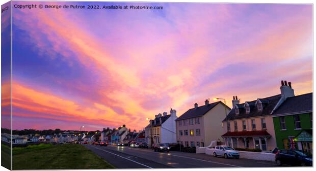 Sunset along Les Banques in Guernsey Canvas Print by George de Putron